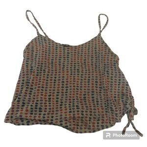 Marc by Marc Jacobs gray cami polka dot print red orange blue purple ruched tie